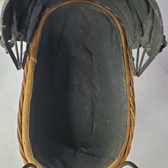 Antique Vintage Victorian Wicker Metal Stroller Doll Carriage Buggy - Picture 4 of 14